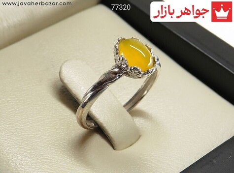 انگشتر نقره عقیق طرح ستایش زنانه [شرف الشمس] - 77320